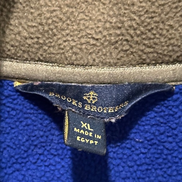 Brooks Brothers Mens Polyester Fleece Pullover Jacket Blue Green 1/4 Zip Size XL - Picture 4 of 7